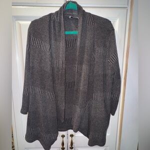 “Joan Rivers” Gray Open Front Cardigan Sweater Size L